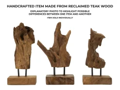 Escultura estilo étnico en madera de teca tallada a mano Taka