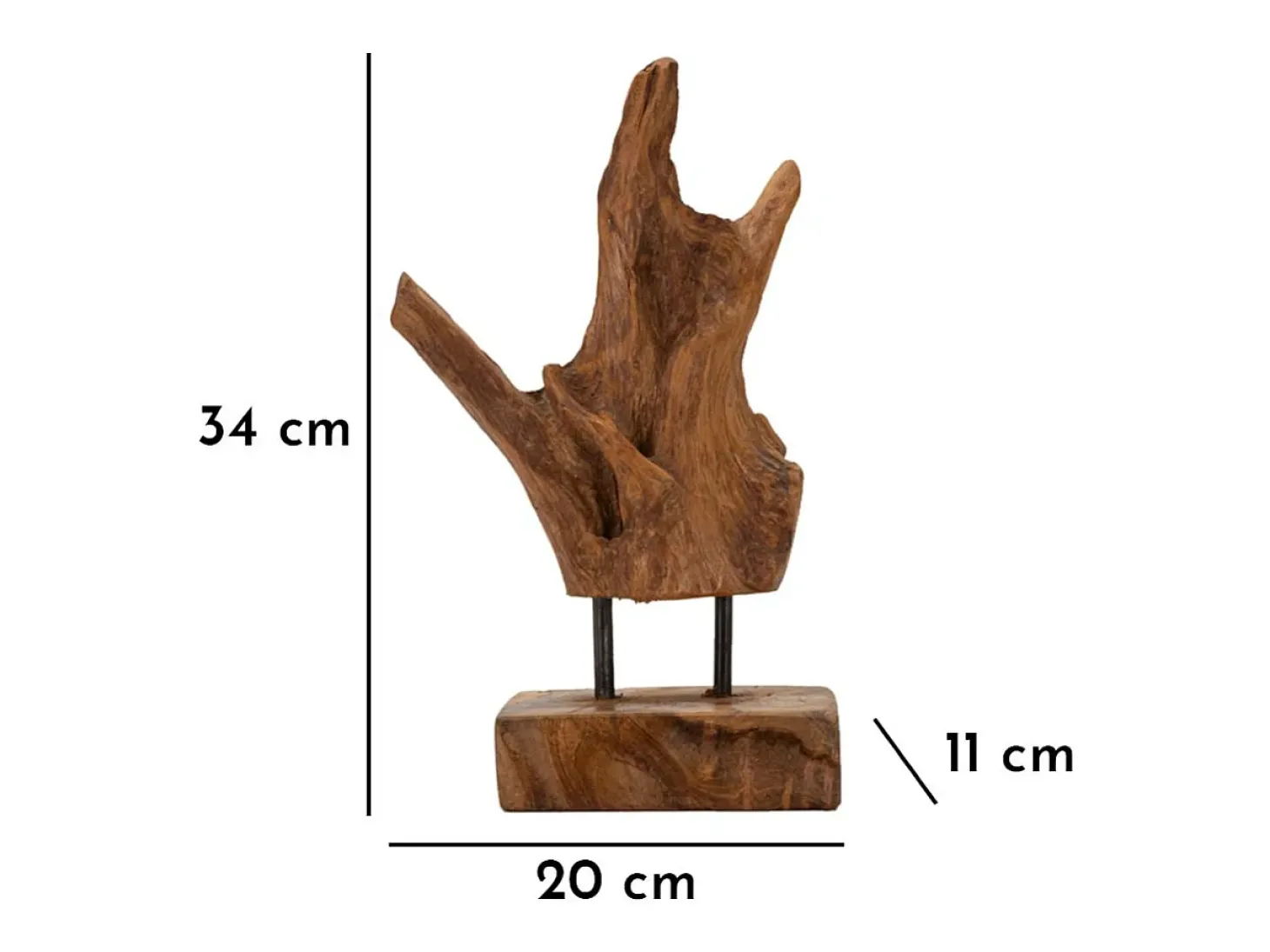 Escultura estilo étnico en madera de teca tallada a mano Taka