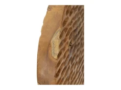 Escultura étnica decorativa de madera de teca hecha a mano Coin