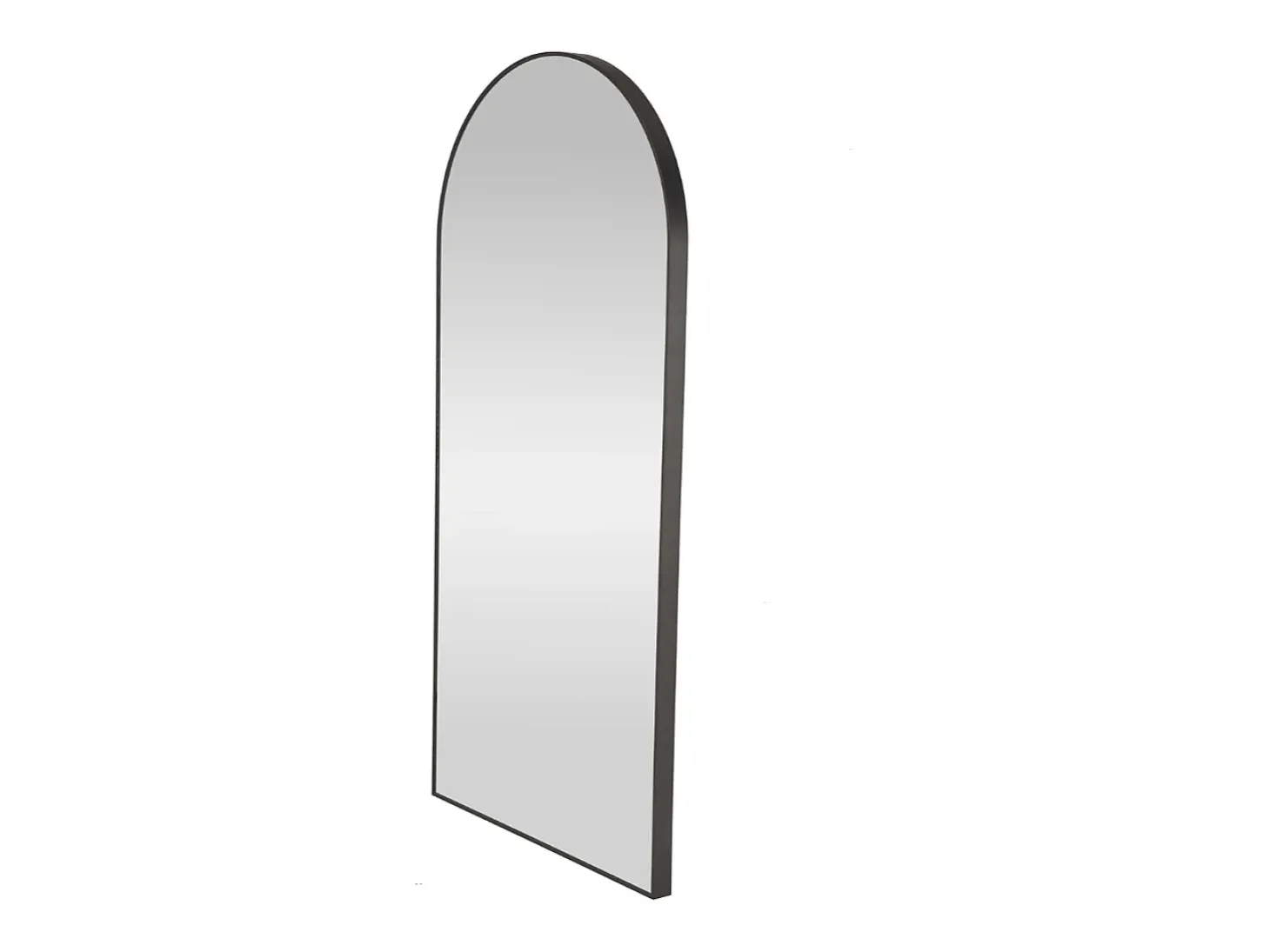 Espejo abovedado Hari de aluminio negro 120 x 60 cm