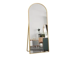 Espejo arqueado de cuerpo entero, 180 x 80 cm, de pared, para salón, dorado
