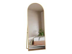 Espejo arqueado de cuerpo entero, 162 x 53 cm, de pared, para salón, dorado