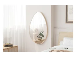 Espejo asimétrico NARA – 50x80 cm – Acabado en roble envejecido – MDF decorativo de madera – Diseño orgánico y moderno