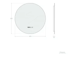 Espejo Baño con Luz LED y Antivaho Ø60 cm Big Volpe Seleccionable (Cálido-Neutro-Frío)