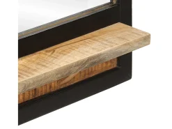 Espejo con estante 80x8x55 cm cristal y madera maciza de mango