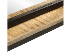 Espejo con estante 80x8x55 cm cristal y madera maciza de mango