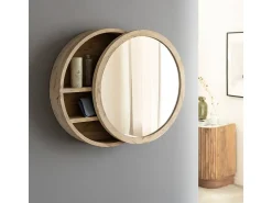 Espejo con estantes en madera de mango Juliet