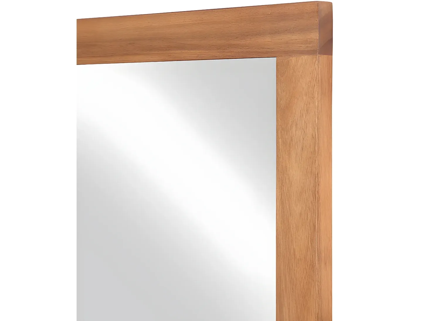 Espejo cuadrado con borde de madera de acacia - 60 x 60 cm - SEPANG