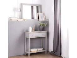 Espejo de pared de Madera gris 90 x 60- Braul