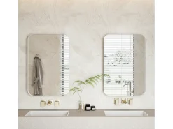 Espejo de baño - Mueble con espejo - Estante regulable - 76 x 51 cm - Blanco
