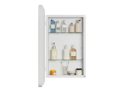 Espejo de baño - Mueble con espejo - Estante regulable - 76 x 51 cm - Blanco