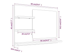 Espejo de baño 60 x 10,5 x 45 cm madera de ingeniería gris 02_0006901