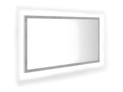 Espejo de baño acrílico gris hormigón 80x8,5x37 cm ES243846
