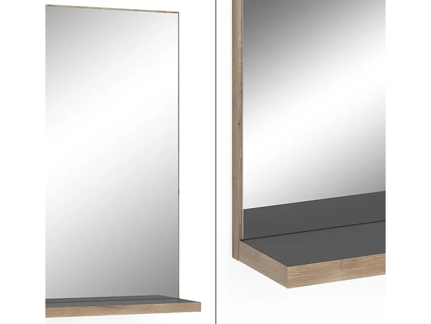 Espejo de baño antracita 60x14.6x80 niko