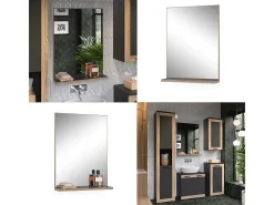Espejo de baño antracita 60x14.6x80 niko