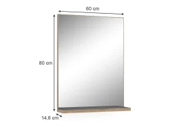 Espejo de baño antracita 60x14.6x80 niko