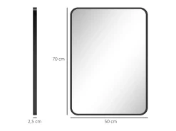 Espejo de baño Aurius Homcom enmarcado negro 70x50