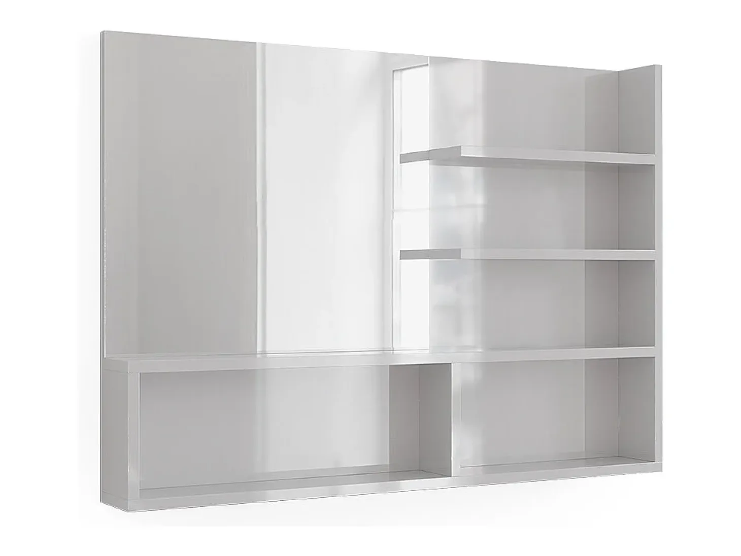 Espejo de baño blanco alto brillo 89.8x11x65