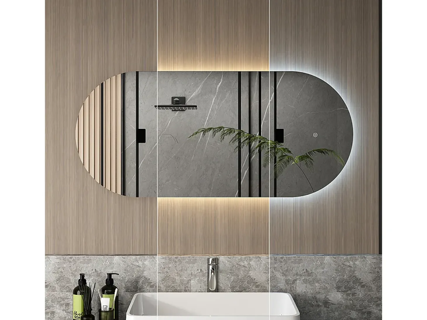 Espejo de baño blanco 110x3x50