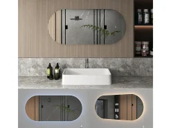 Espejo de baño blanco 110x3x50