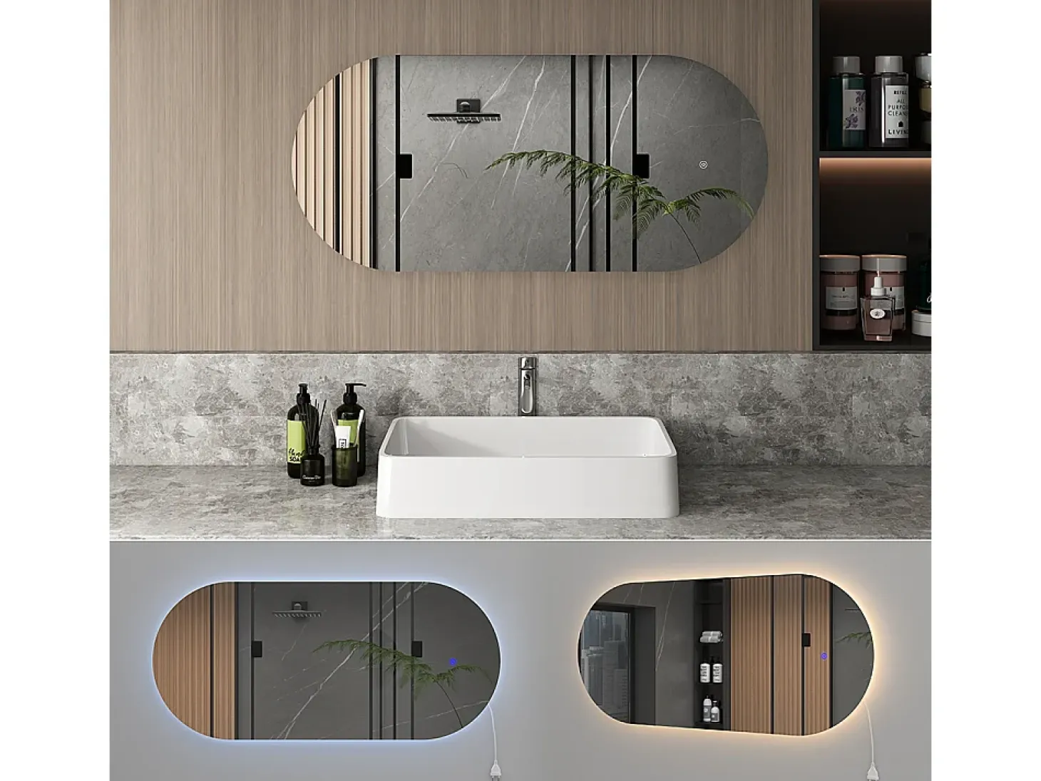 Espejo de baño blanco 110x3x50