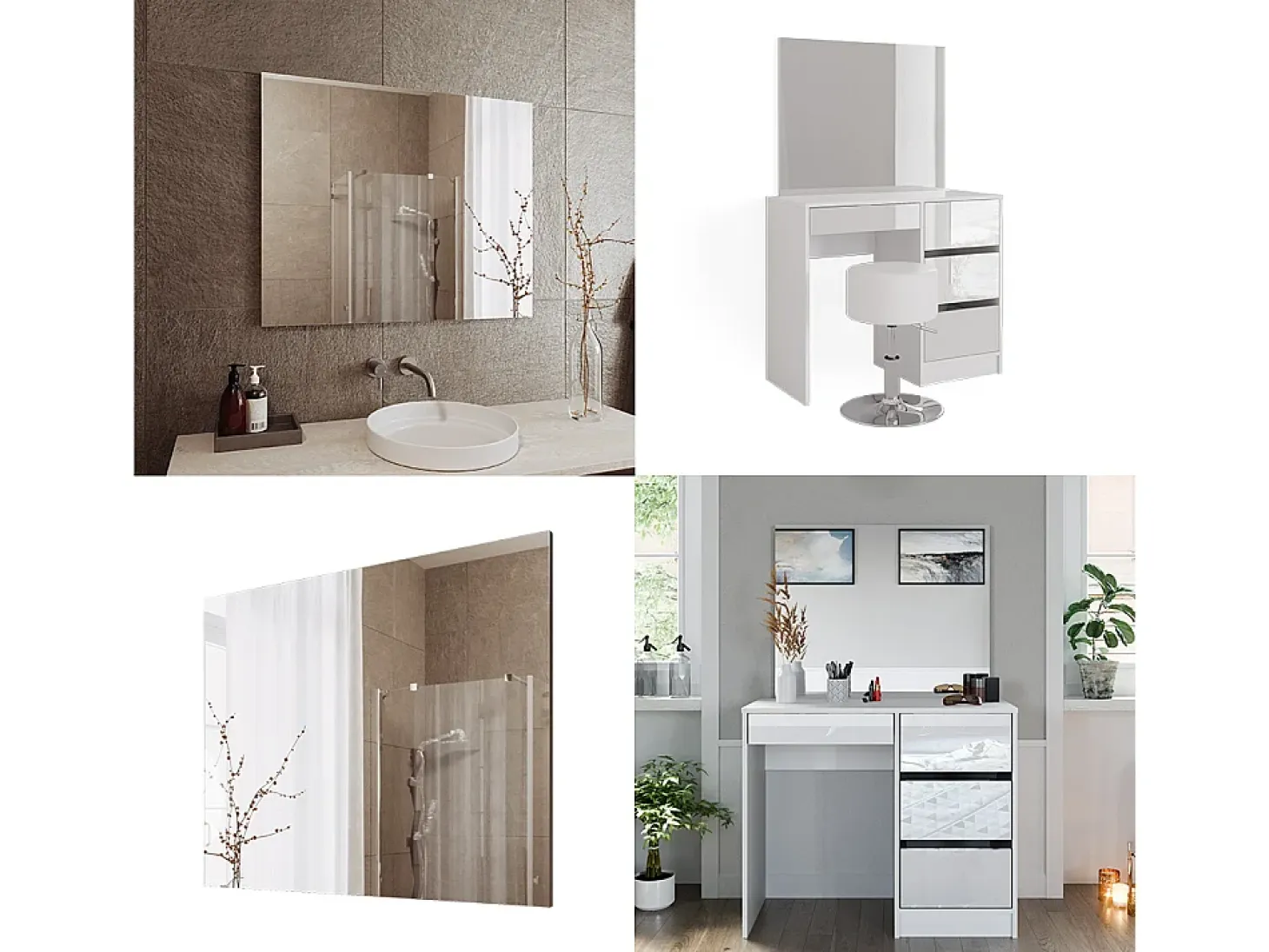 Espejo de baño blanco 2x80x65 viola