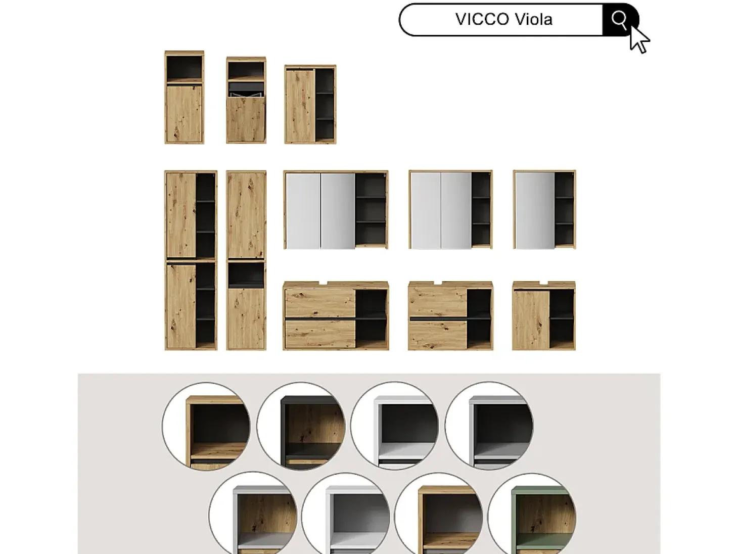 Espejo de baño blanco 2x80x65 viola