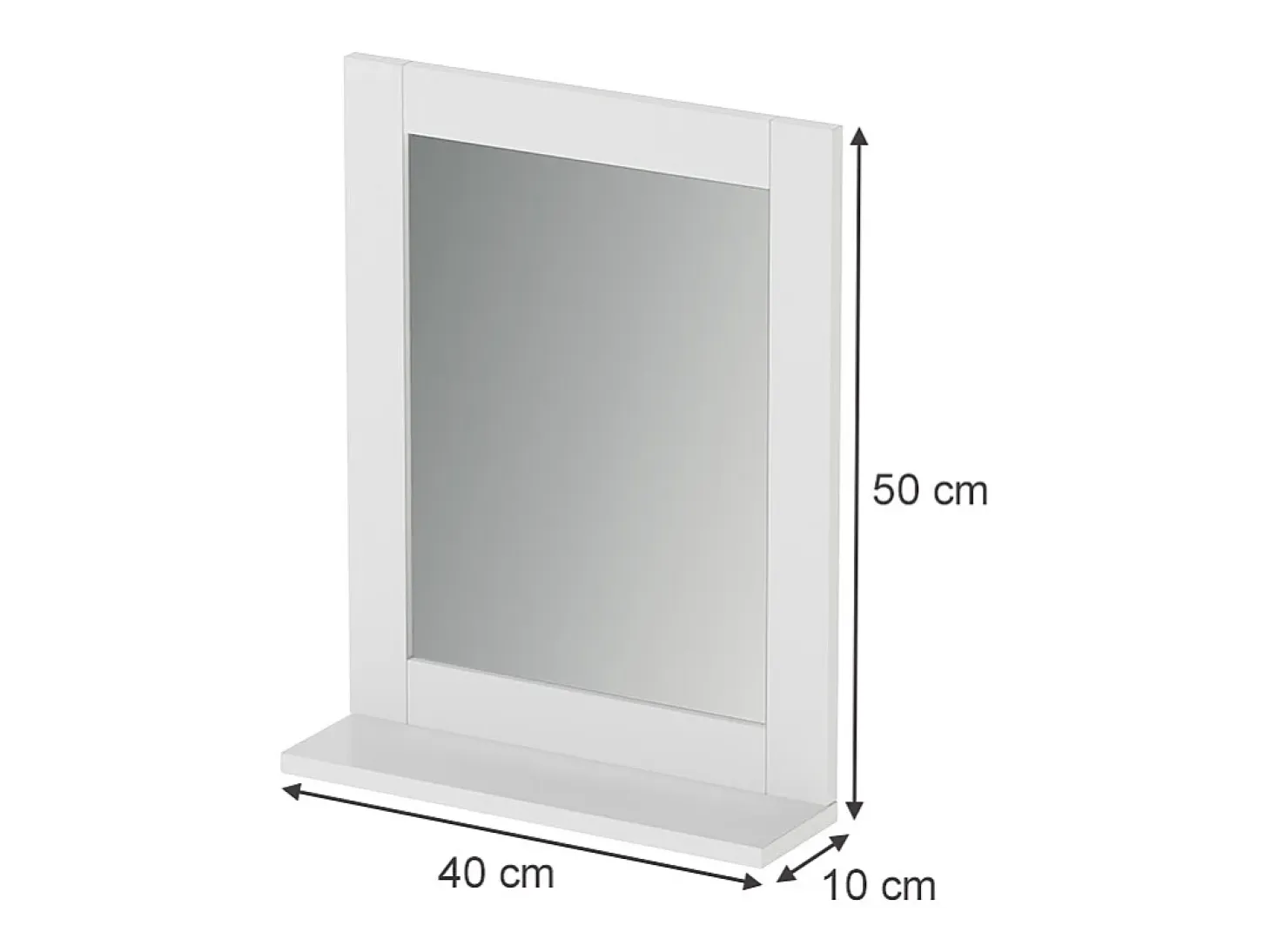 Espejo de baño blanco 40x10x50 vilda