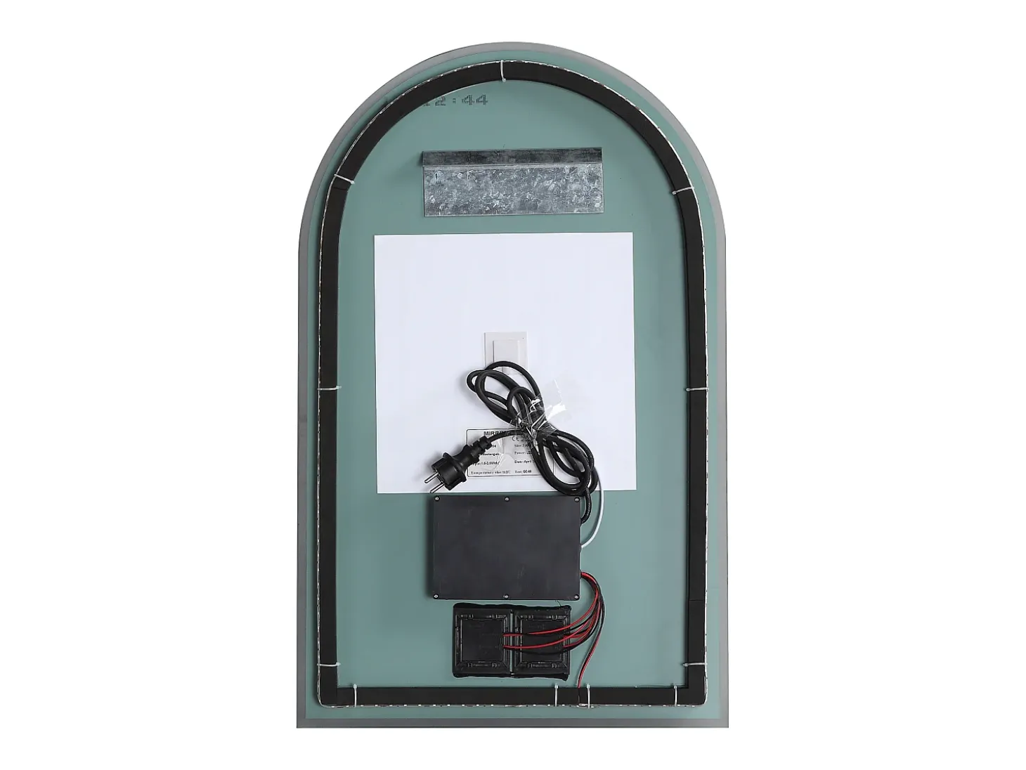 Espejo de baño con forma de arco antivaho con luces LED, Ancho 50 cm, ARCADI