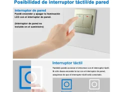 Espejo de baño con LED,80 x 60 cm, con iluminación LED de tres colores,rectangular, función antivaho, memoria de apagado y brillo ajustable.
