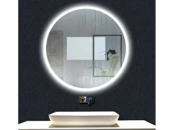 Espejo de baño con Led,60 x 60 cm, Luz led con tres colores,Con función antivaho, bluetooth, memoria agapada, y brillo ajustable.