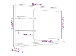 Espejo de baño de roble ahumado 60 x 10,5 x 45 cm madera de ingeniería 02_0006895