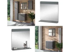 Espejo de baño gris 60x12x62 izan