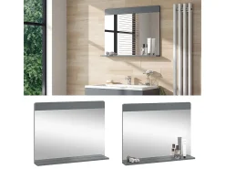 Espejo de baño gris 80.1x12x62 izan