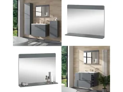 Espejo de baño gris 80.1x12x62 izan