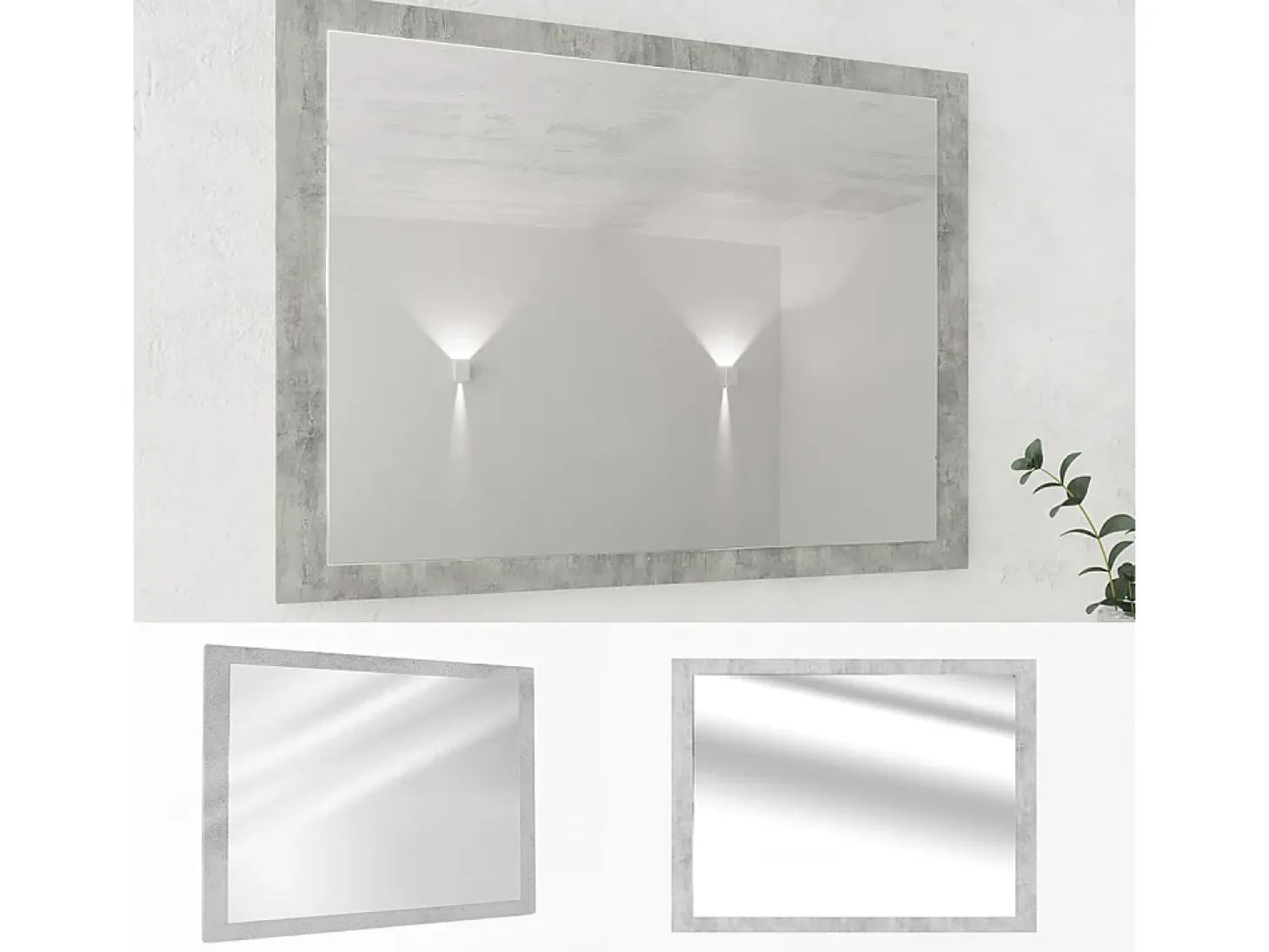 Espejo de baño hormigón 45x2x60 kiko