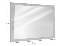 Espejo de baño hormigón 45x2x60 kiko