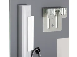 Espejo de baño iluminado, 3 colores de luz, con interruptor táctil, aluminio, plata (50x12x70 cm)