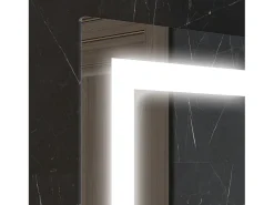 Espejo de baño iluminado con 3 colores de iluminación, función memoria, aluminio plata (50x2,7x70 cm)