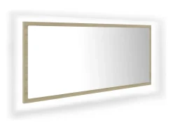 Espejo de baño LED 100 x 8,5 x 37 cm acrílico roble Sonoma 02_0006960