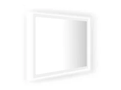 Espejo de baño LED acrílico blanco 60x8,5x37 cm ES701289