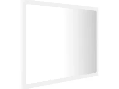 Espejo de baño LED acrílico blanco 60x8,5x37 cm ES701289