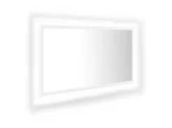 Espejo de baño LED acrílico blanco 80x8,5x37 cm ES767247