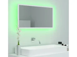 Espejo de baño LED acrílico blanco 80x8,5x37 cm ES767247