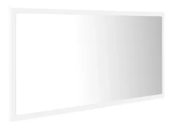 Espejo de baño LED acrílico blanco 90x8,5x37 cm ES909778
