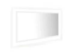 Espejo de baño LED acrílico blanco 90x8,5x37 cm ES909778