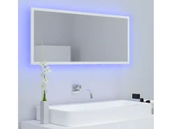 Espejo de baño LED acrílico blanco 100x8,5x37 cm ES254966