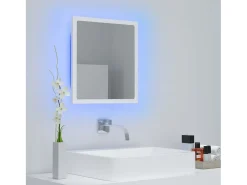 Espejo de baño LED acrílico blanco 40x8,5x37 cm ES292555