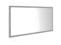 Espejo de baño LED acrílico gris hormigón 90x8,5x37 cm ES450939