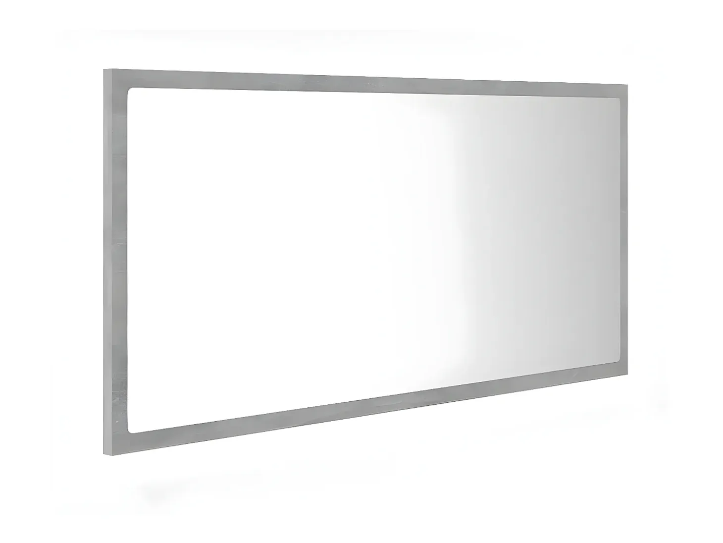 Espejo de baño LED acrílico gris hormigón 90x8,5x37 cm ES450939